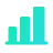 Teal bar graph icon