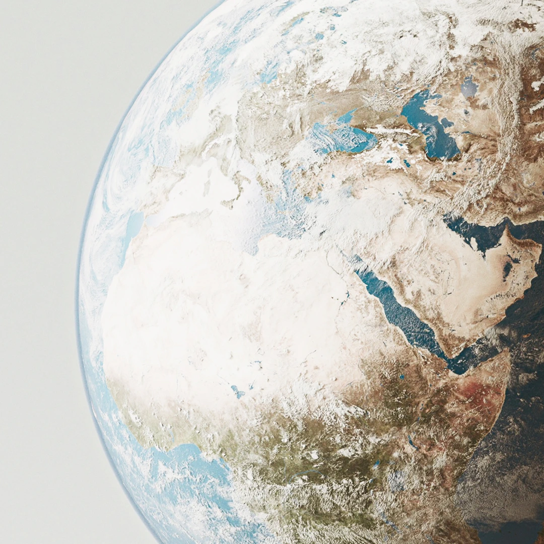 Close-up view of Earth