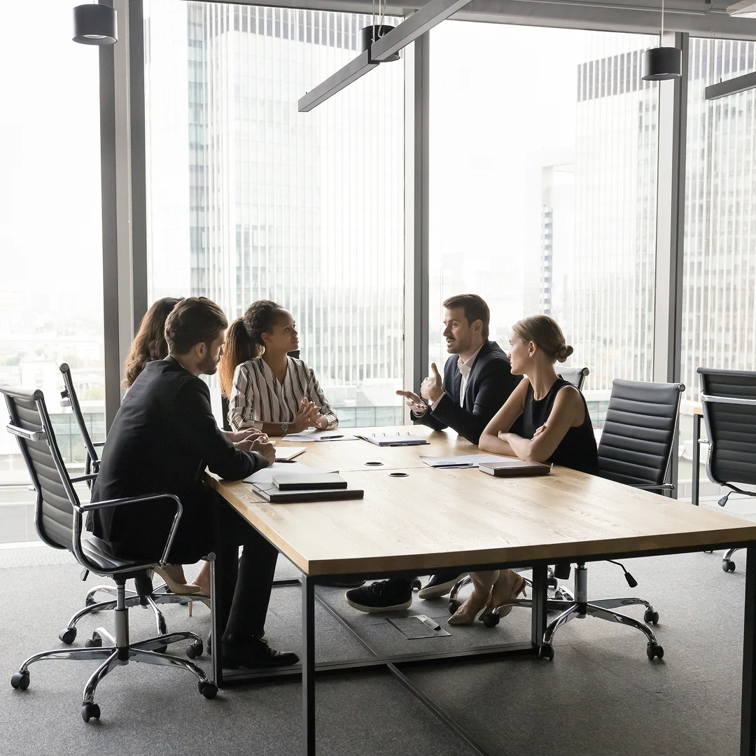 Business team meeting in modern office