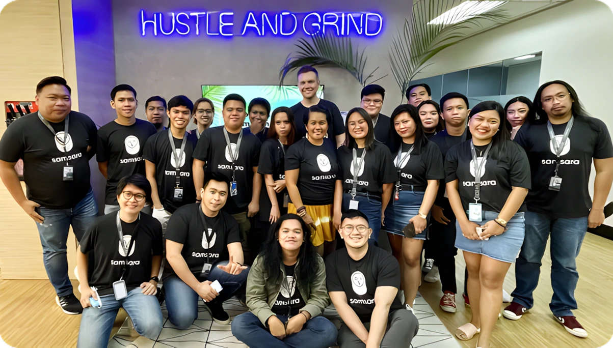 Group photo of Helpware employees at the Philippines office.