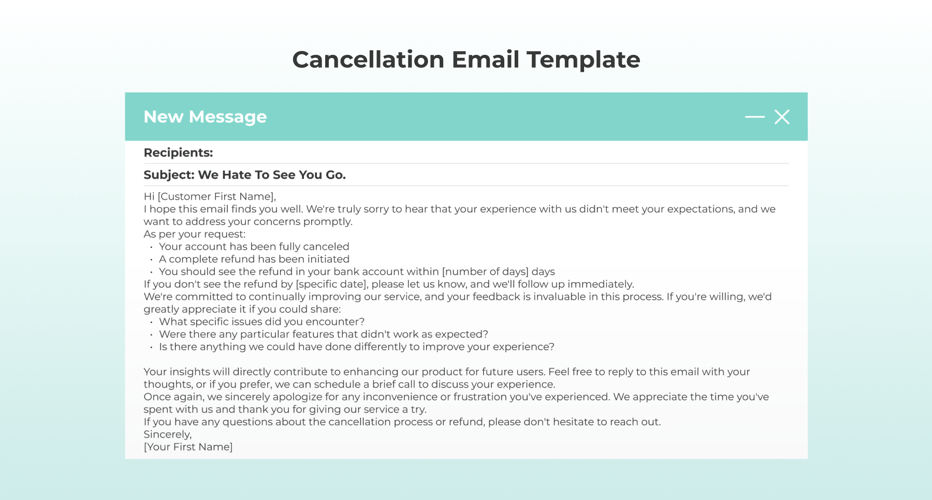 Cancellation emails