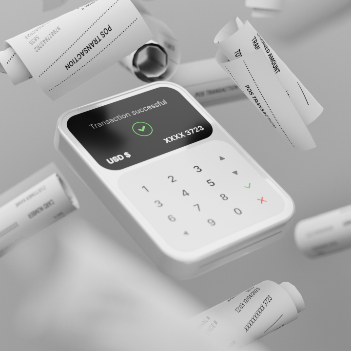 a terminal showing transaction successful notification