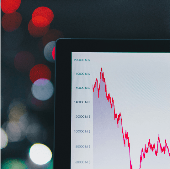 a laptop or tablet screen with some graph