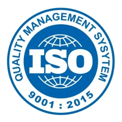 ISO certified company Quality management system 9001:2015 badge