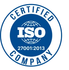 ISO certified company (27001:2013) badge
