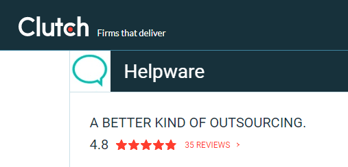 Helpware received a 4.8-star rating and 35 reviews on Clutch