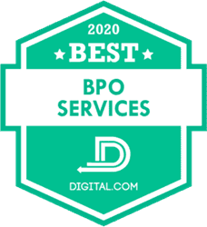 2020 Best BPO Services badge from Digital.com