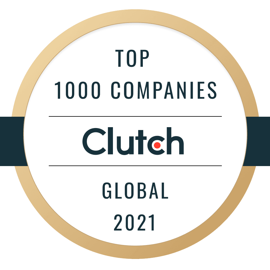 Clutch Top 1000 Global Companies 2021 badge