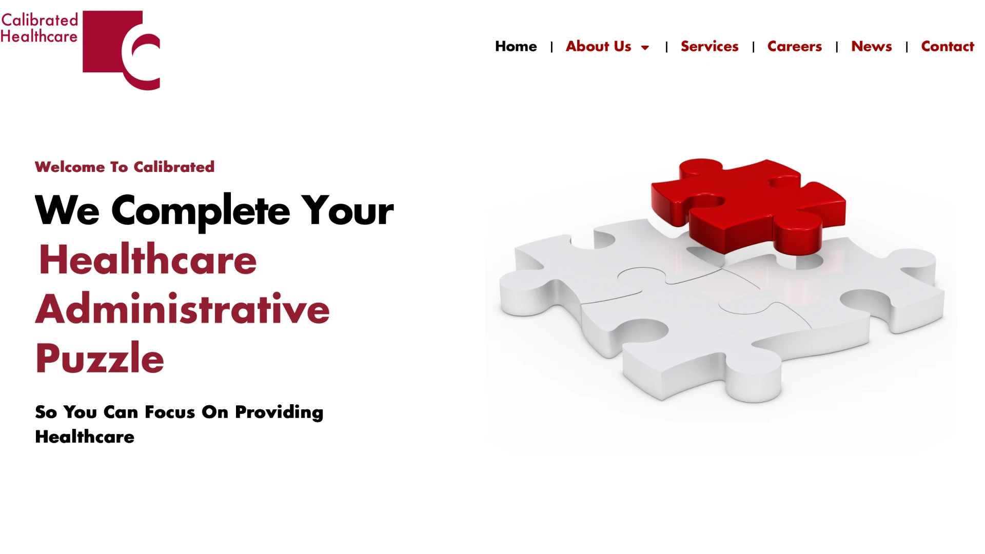 Calibrated Healthcare website homepage.