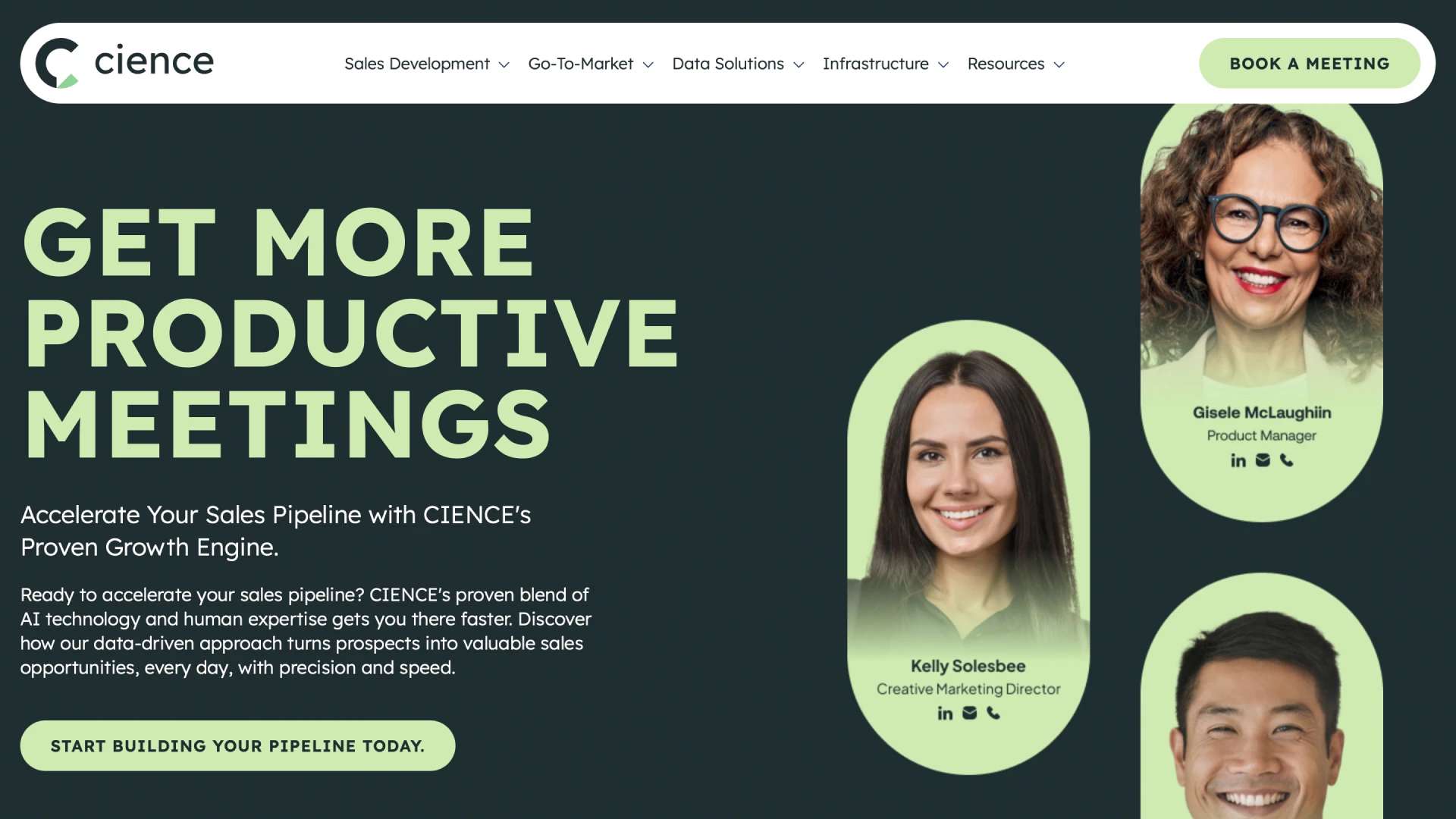 Cience Technologies website homepage.