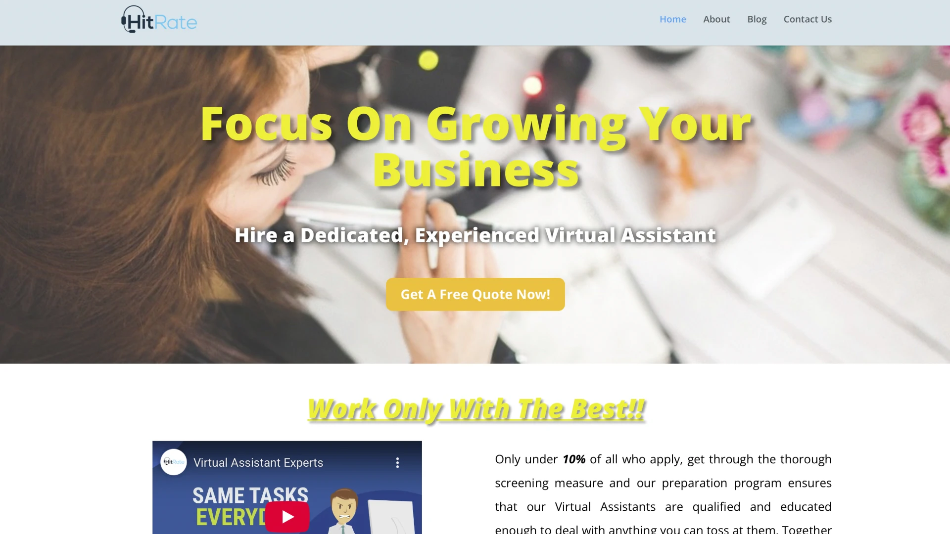 Hit Rate Solutions website homepage.